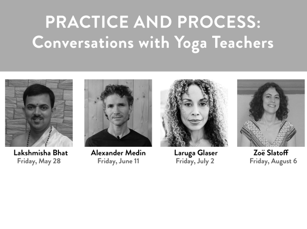 Poster of Practice and Process with headshots of each of the four interviewees