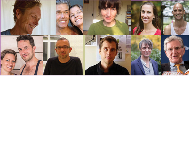 A grid of the headshots for the various Yoga teachers