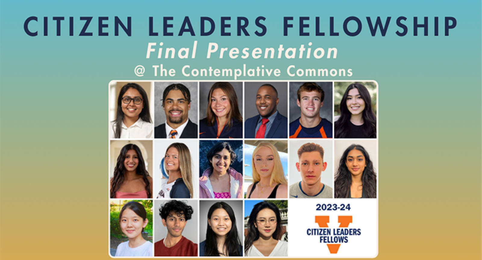 Poster for CLF presentations showing pictures of participants