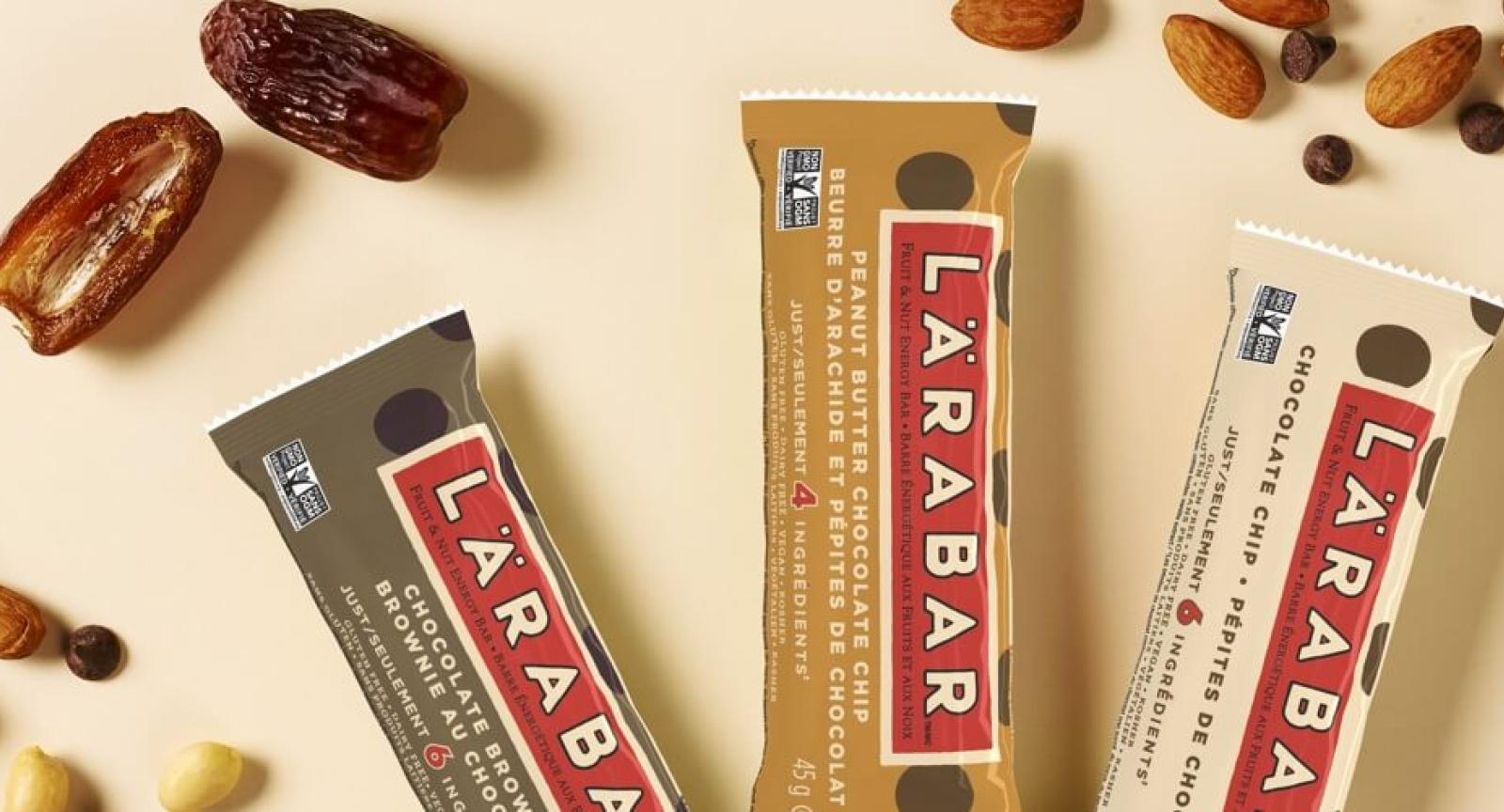 Lara Bars and their ingredients: nuts, dates, etc.
