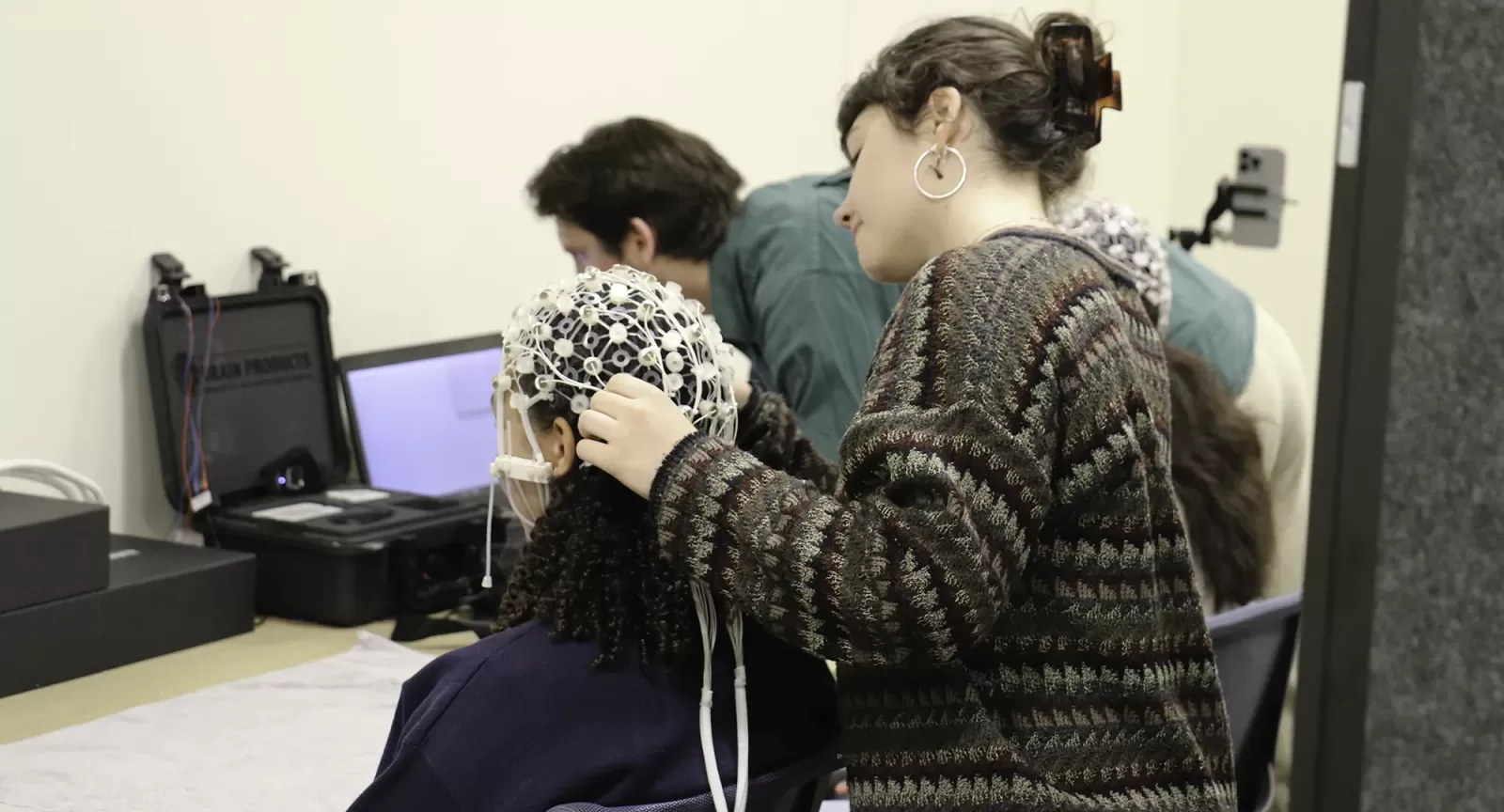 CIRCL Lab technicians setting up a subject for monitoring