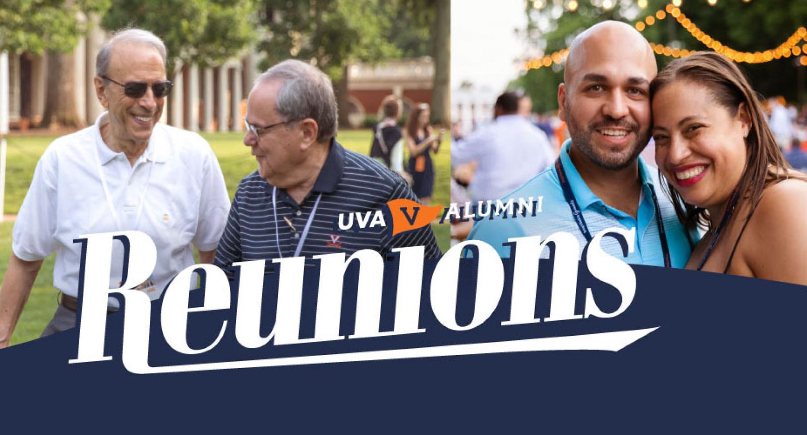 Uva Alumni reunion banner show two pictures of alumni