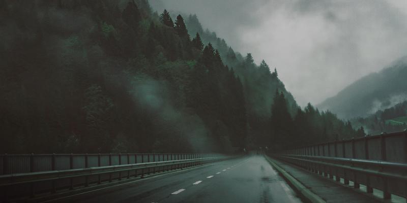 Cloudy nature road