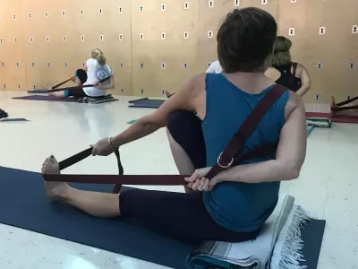 An Iyengar yoga class at Yoga CVille
